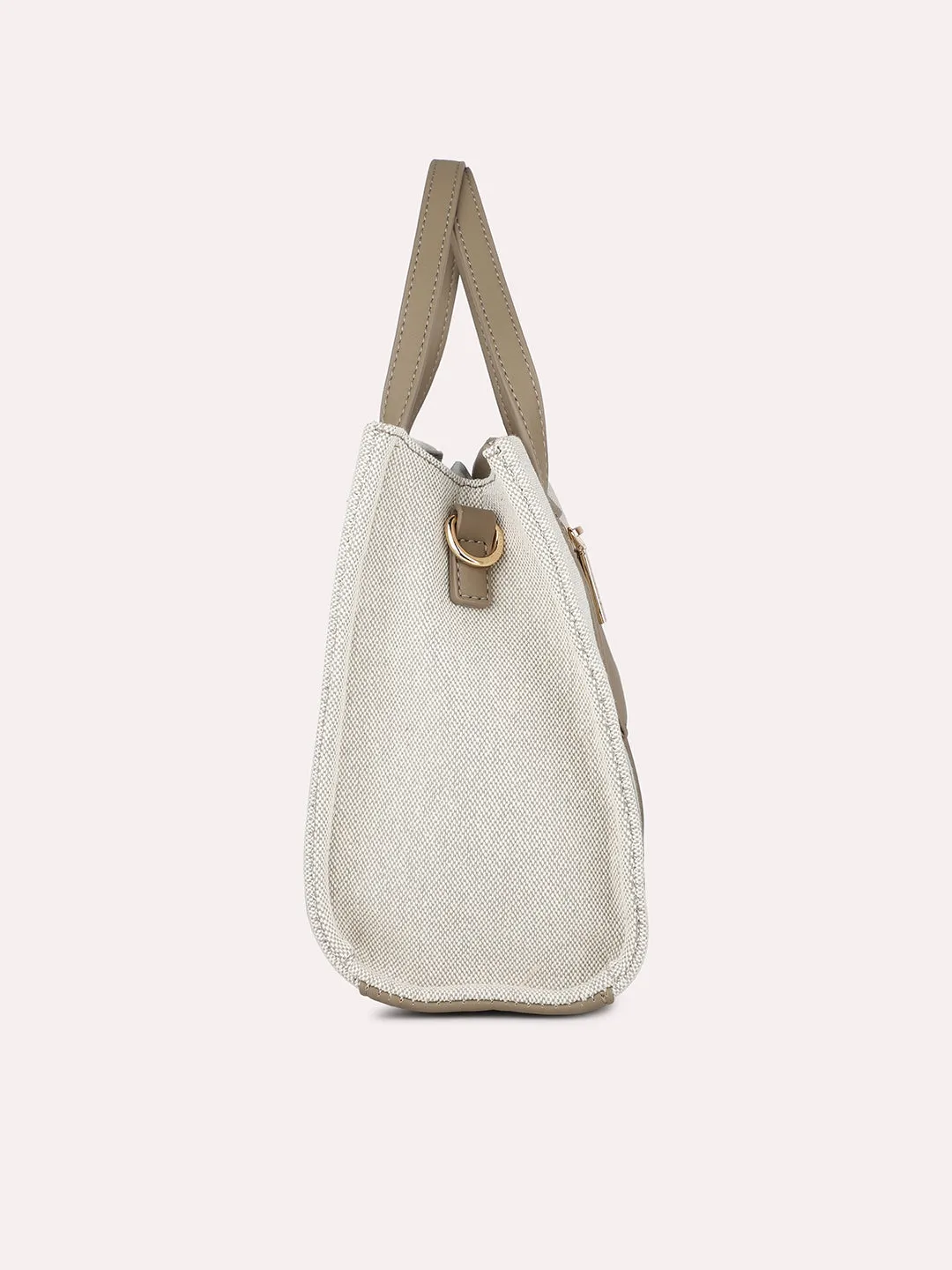 Women Khaki Textured Structured Shoulder Bag