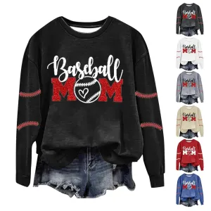 Women's Baseball Printed Crew Neck Multi Color Multi Size Crew Neck Hoodies Jacket Women Athletic Wear Hoodie Fleece Set