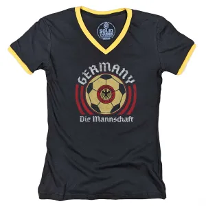 Women's Germany National Soccer Team Ringer V-Neck Tee