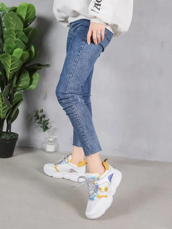 Women's sneakers - sequins embellished  - حذاء رياضي نسائي - مزين بالترتر