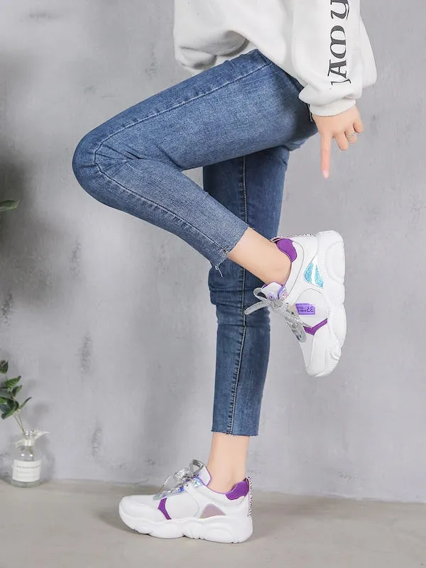 Women's sneakers - sequins embellished  - حذاء رياضي نسائي - مزين بالترتر