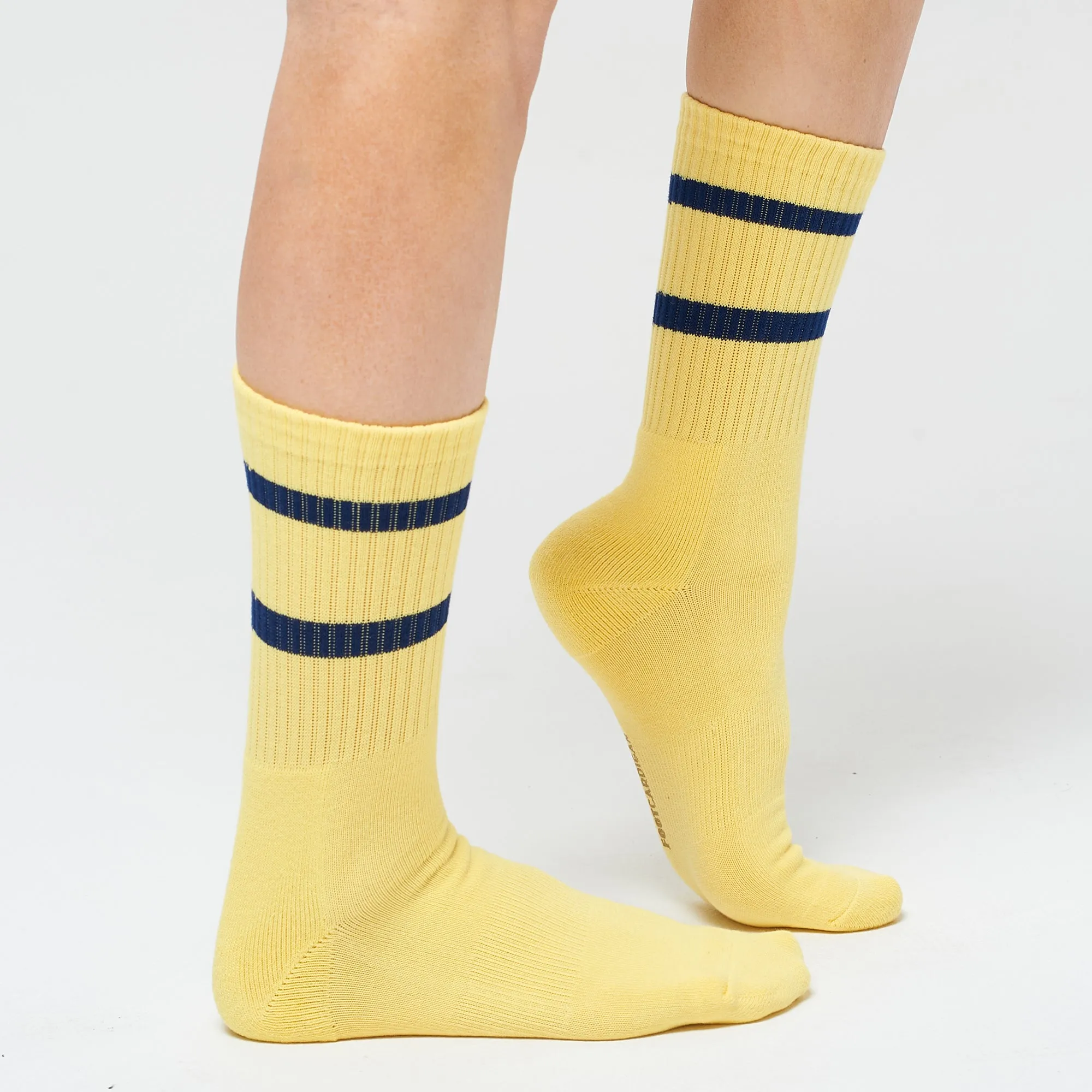 Yellow Navy Stripe Crew - 3 Pack