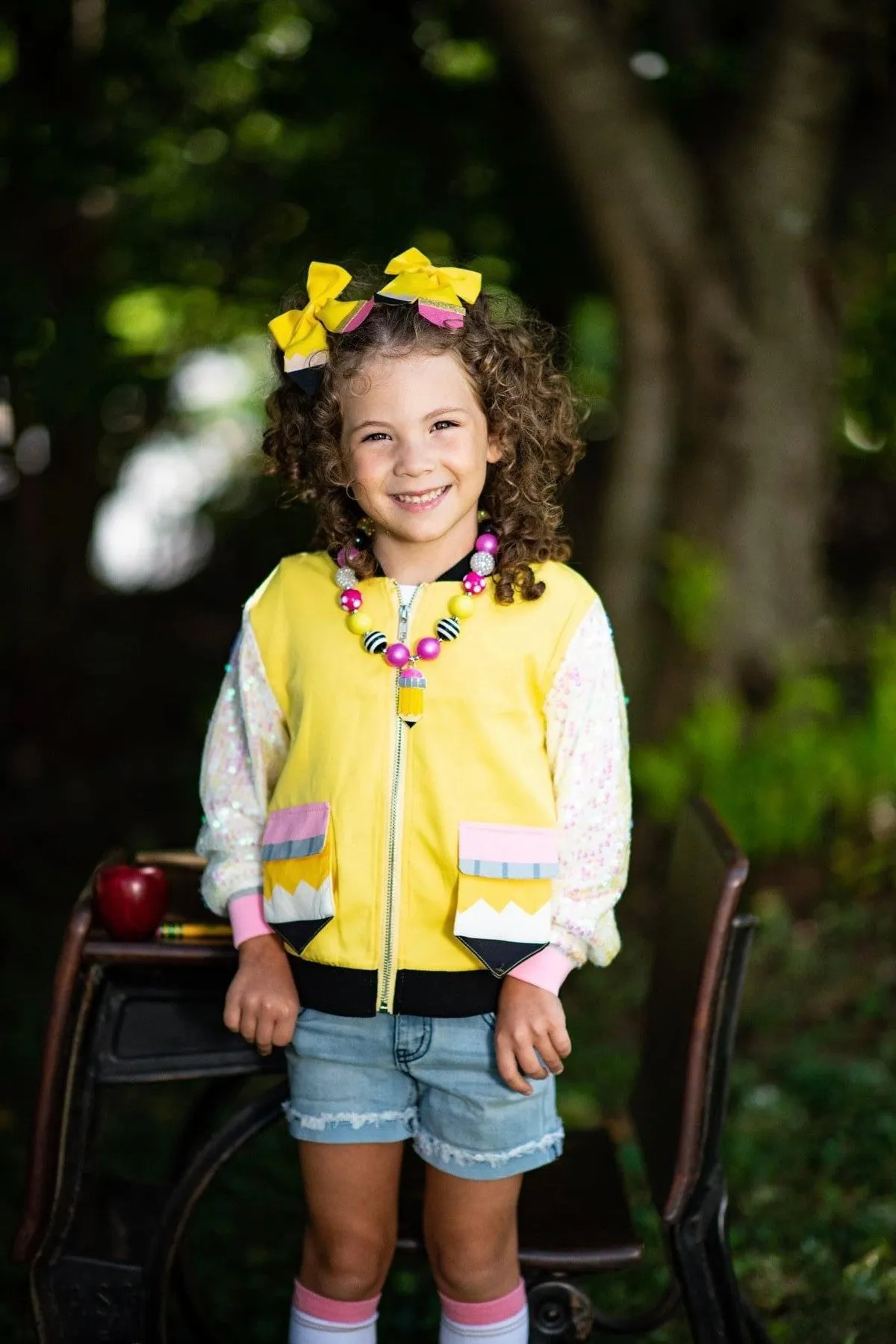 Yellow Pencil Sequin Jacket